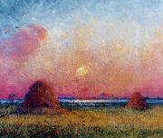 unknow artist Wheat Stack at Sunset oil painting picture wholesale